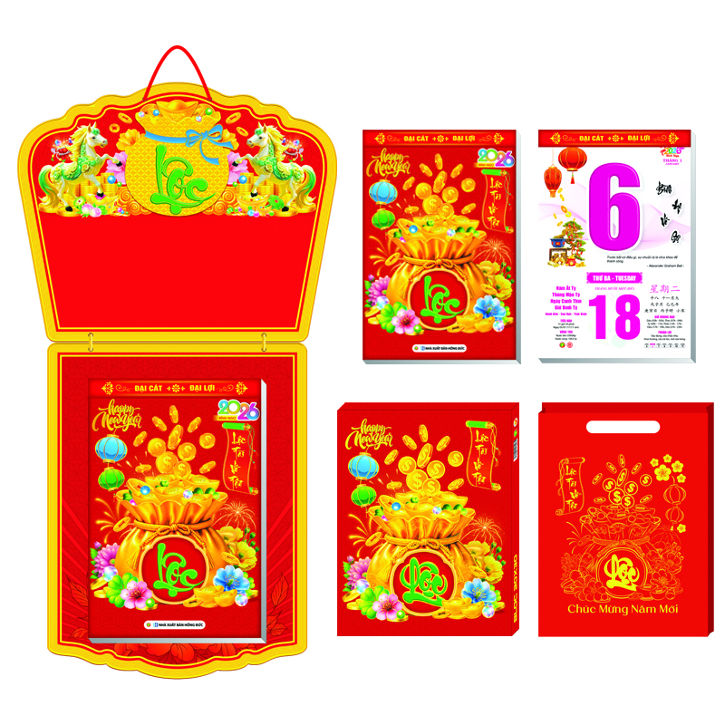 Lịch Khối Siêu Đại 2026 (20 x 30 cm) - Hoa Và Phong Thuỷ - TVKV