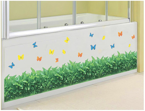 Decal Trang Trí Chân Tường Cỏ Xanh Đậm