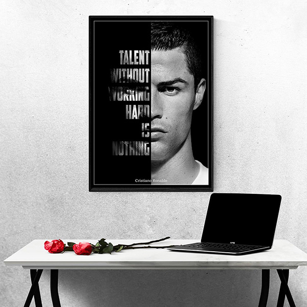 Tranh Treo Tường Cầu Thủ Bóng Đá Cristiano Ronaldo Mẫu 2