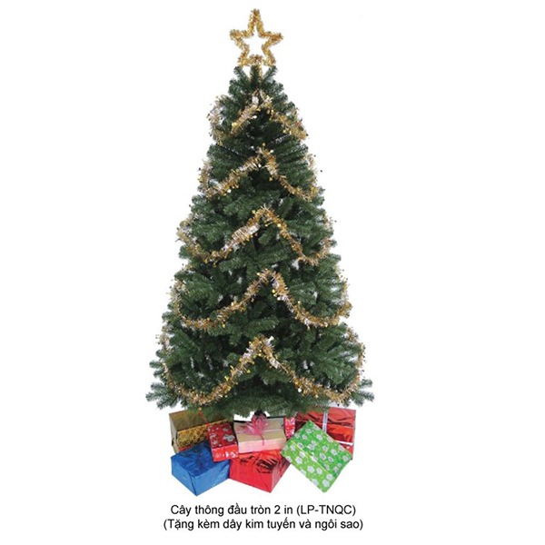 Cây Thông Noel Đầu Tròn Màu Xanh 2 Inch 