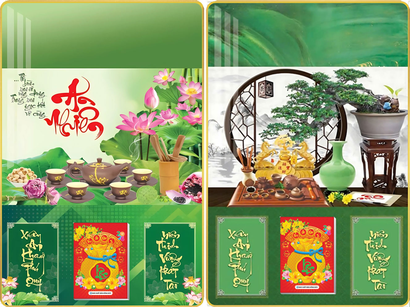 2 Mẫu Phong Thuỷ - Lịch Treo Tường Laminate Tráng Gương 2026 (40x60 cm)