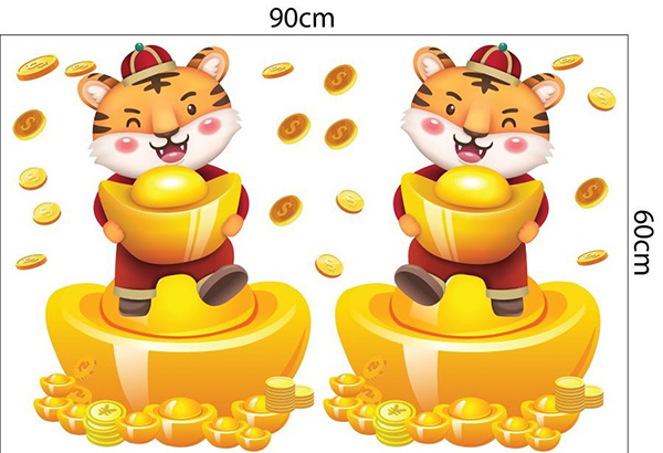 Combo Decal Trang Trí Cửa Kính Ngày Tết Múa Lân Đón Xuân 2022