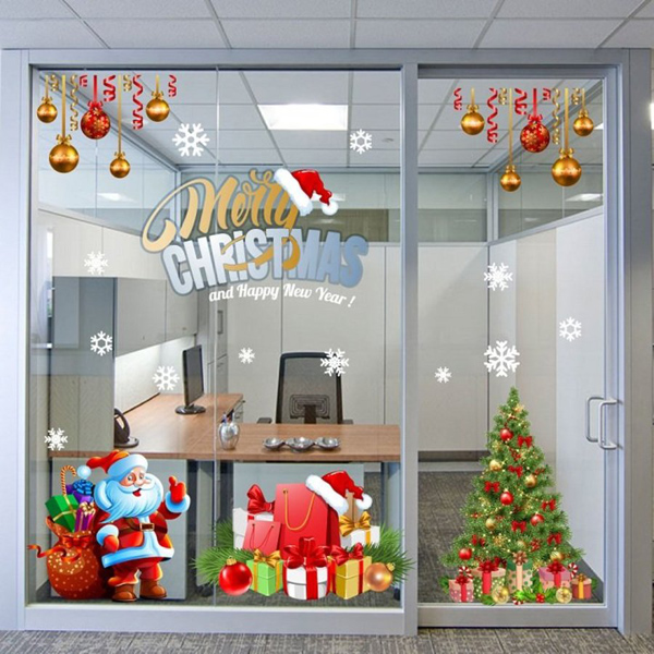 Combo Decal Trang Trí Noel Ông Già Noel Phát Quà 2