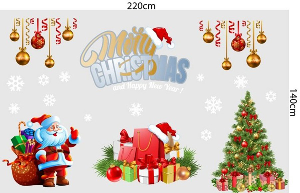 Combo Decal Trang Trí Noel Ông Già Noel Phát Quà 2