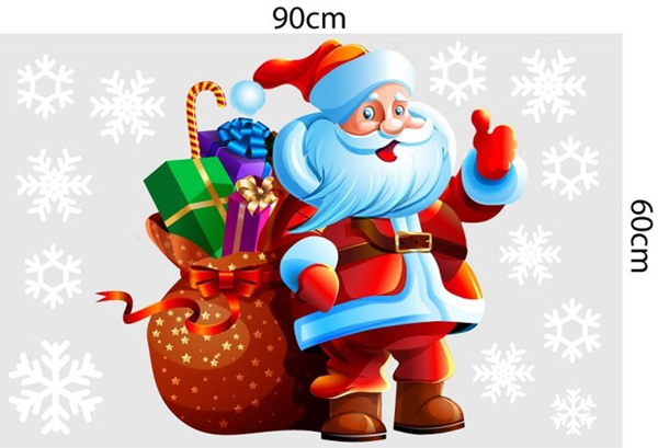Combo Decal Trang Trí Noel Ông Già Noel Phát Quà 2