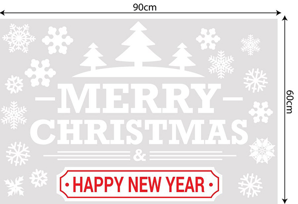 Combo Decal Trang Trí Noel Ông Già Noel Và Cây Thông Xanh