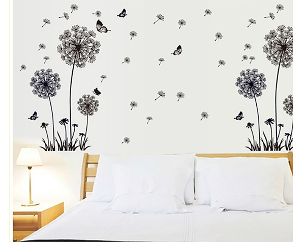 Decal Trang Trí Bồ Công Anh Cùng Bướm