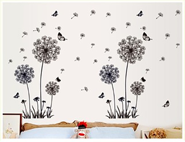 Decal Trang Trí Bồ Công Anh Cùng Bướm