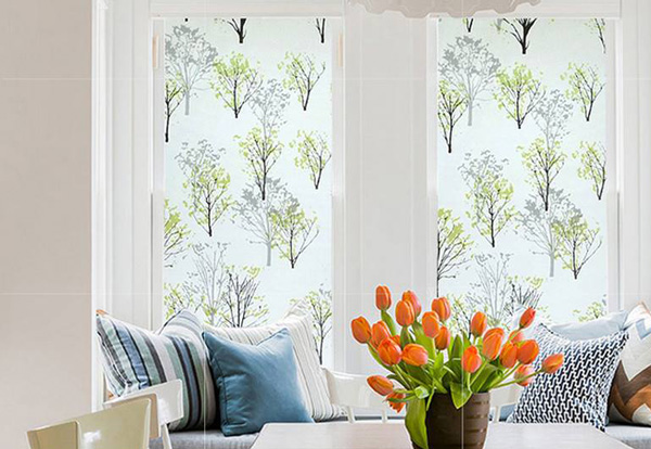 Decal Cuộn Kính Mờ Họa Tiết Cây Xanh