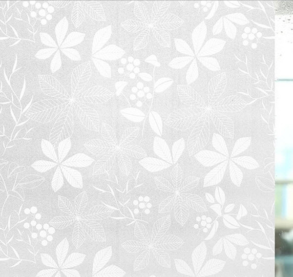 Decal Cuộn Kính Mờ Lá Trắng 2