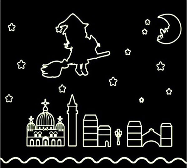 Decal Dạ Quang Thành Phố Phù Thủy