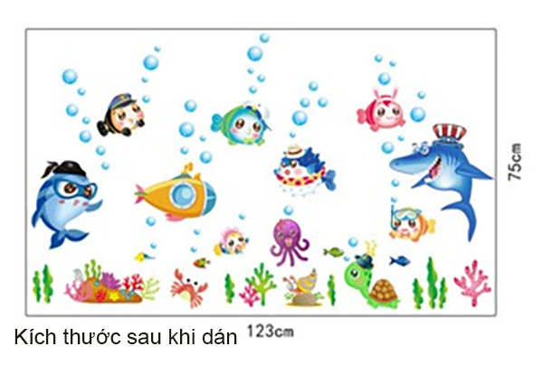 Decal Trang Trí Đại Dương Xanh