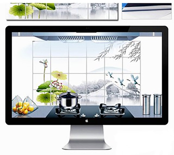 Decal Dán Bếp Phong Cảnh Hoa Lá Sen