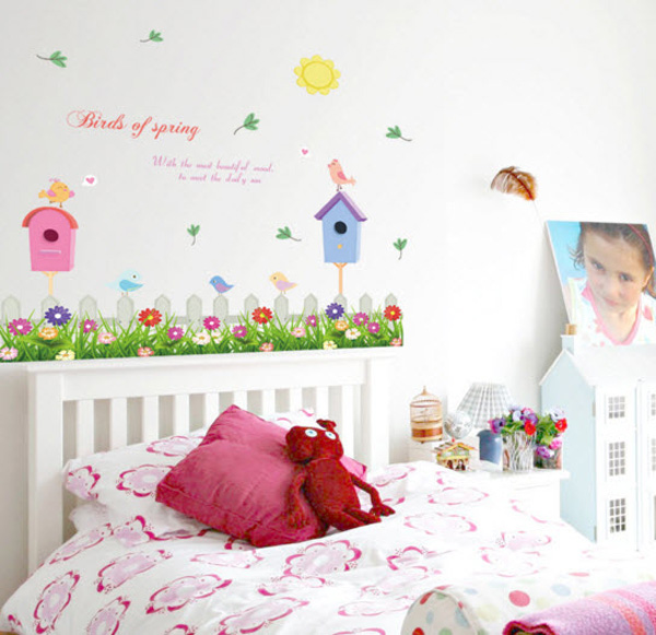 Decal Dán Chân Tường Hàng Rào Tổ Chim