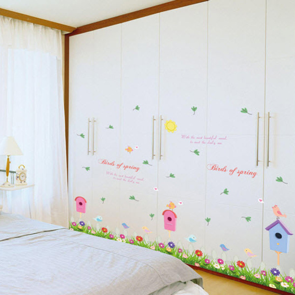 Decal Dán Chân Tường Hàng Rào Tổ Chim