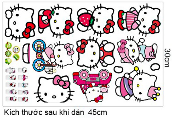 Decal Dán Công Tắc Đèn Hình Hello Kitty