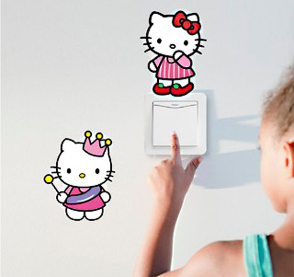 Decal Dán Công Tắc Đèn Hình Hello Kitty