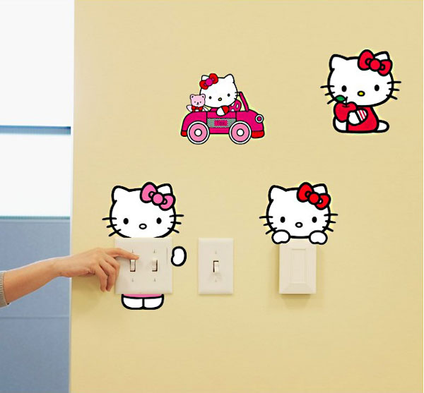 Decal Dán Công Tắc Đèn Hình Hello Kitty