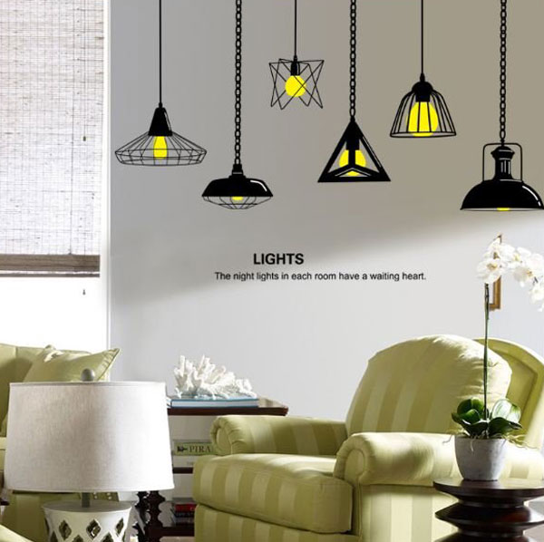 Decal Dán Tường Chùm Đèn 3