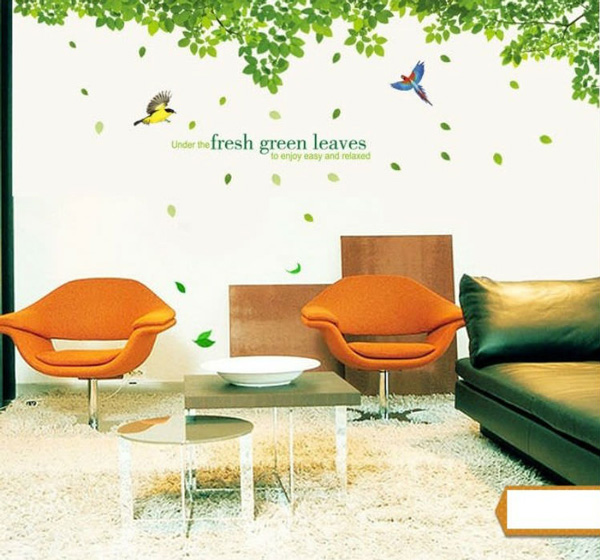 Decal Dán Tường Giàn Lá Xanh Bóng Mát