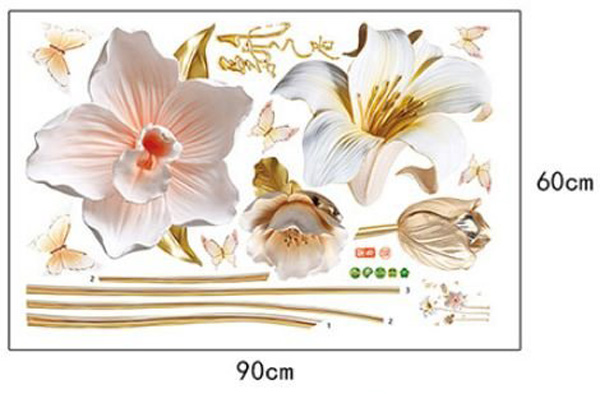 Decal Dán Tường Hoa Ly Trắng 2