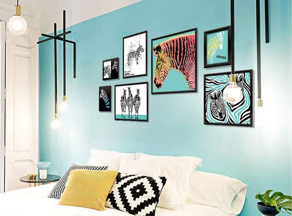 Decal Dán Tường Khung Ảnh Ngựa Vằn
