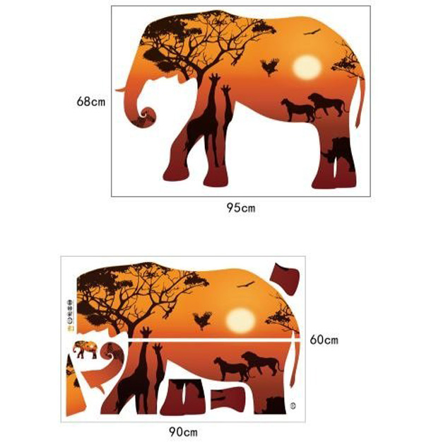  Decal Dán Tường Voi 3D Mẫu 2
