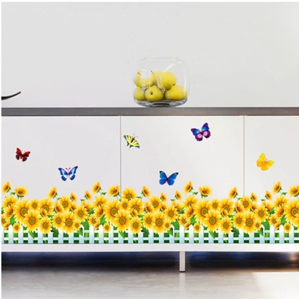 Decal Hàng Rào Hoa Hướng Dương