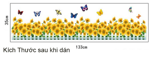 Decal Hàng Rào Hoa Hướng Dương