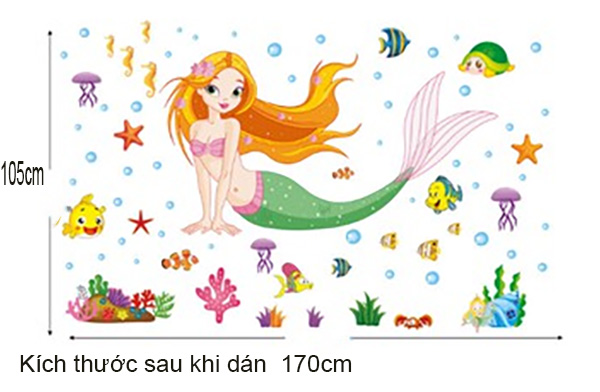 Decal Trang Trí Nàng Tiên Cá