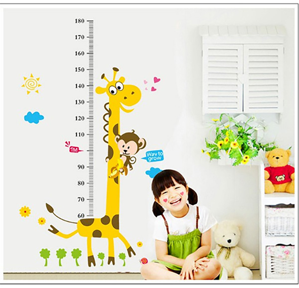 Decal Trang Trí Thước Đo Hươu Cao Cổ