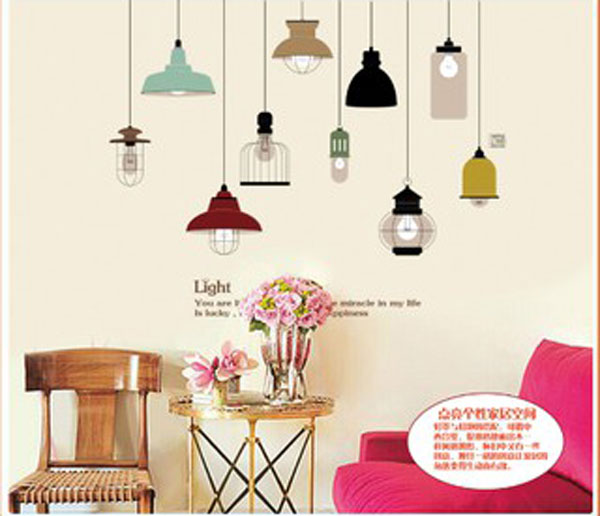 Decal Trang Trí Bóng Đèn Cổ