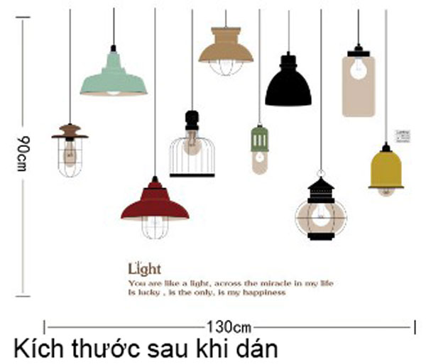 Decal Trang Trí Bóng Đèn Cổ