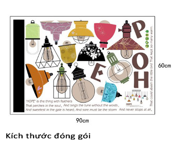 Decal Trang Trí Bóng Đèn Treo