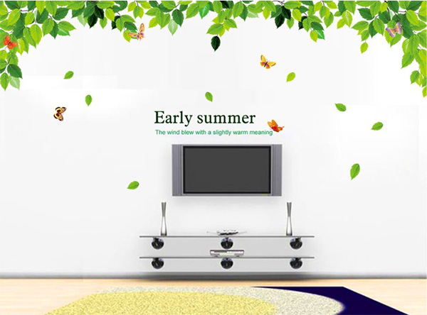 Decal Trang Trí Bướm Và Lá Rơi