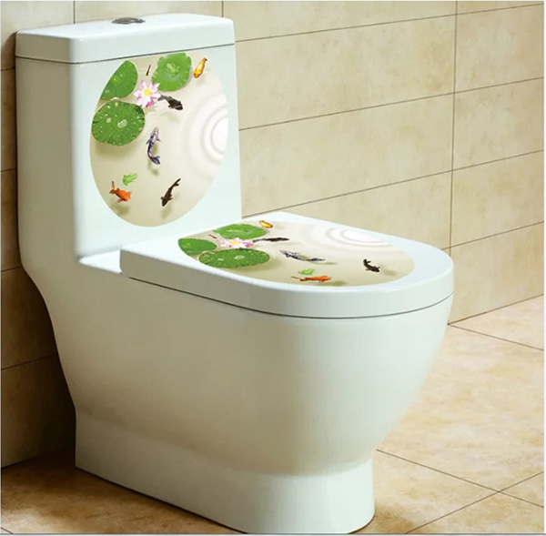 Decal Trang Trí Cá Và Hoa Sen