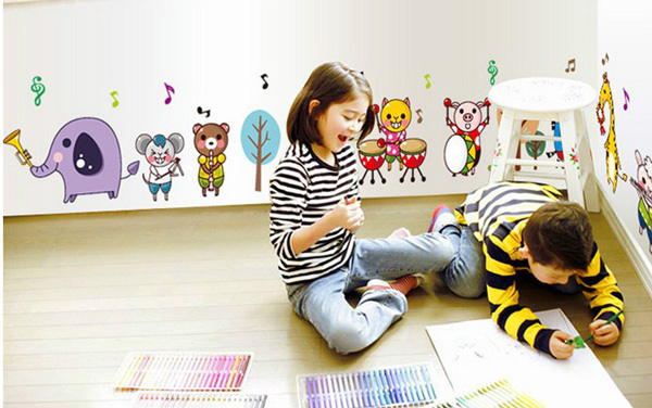 Decal Trang Trí Các Thú Cùng Nhau Hợp Ca