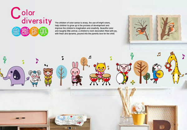 Decal Trang Trí Các Thú Cùng Nhau Hợp Ca