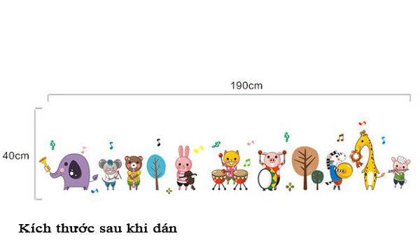 Decal Trang Trí Các Thú Cùng Nhau Hợp Ca
