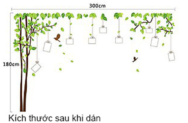 Decal Trang Trí Cây Khung Ảnh Treo