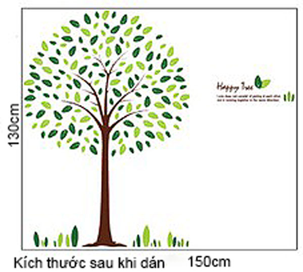 Decal Trang Trí Cây Lá Hình Tròn