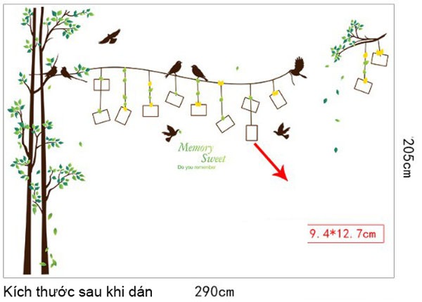 Decal Trang Trí Cây Photo Sweet Memory