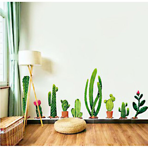 Decal Trang Trí Cây Xương Rồng Nhánh Dài