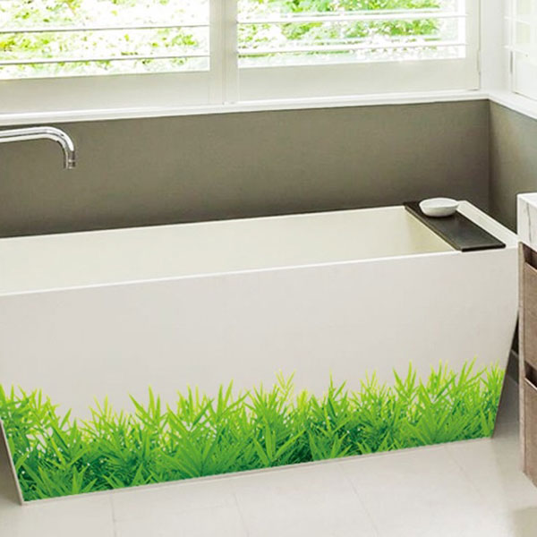 Decal Trang Trí Chân Tường Cỏ Xanh Lá