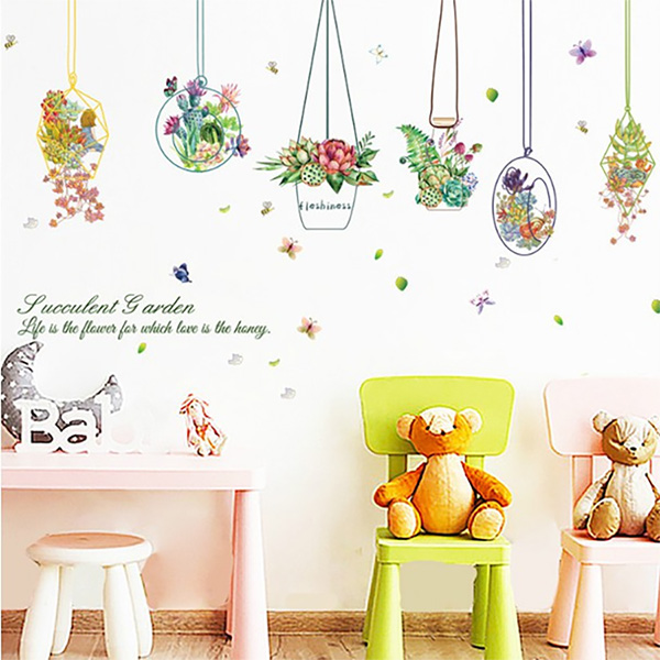 Decal Trang Trí Những Chậu Hoa