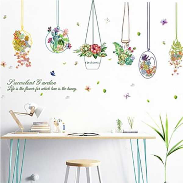 Decal Trang Trí Những Chậu Hoa