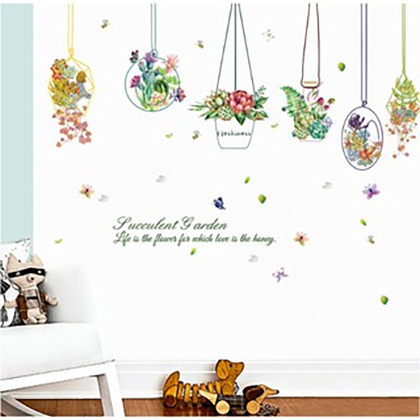 Decal Trang Trí Những Chậu Hoa