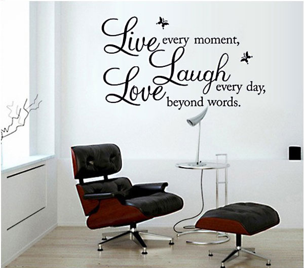 Decal Trang Trí Chữ Love Laungh Live