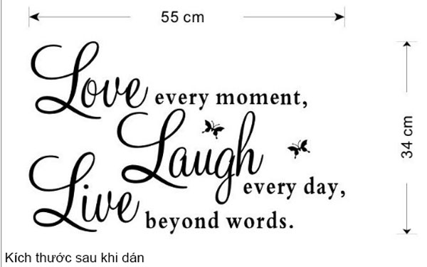 Decal Trang Trí Chữ Love Laungh Live