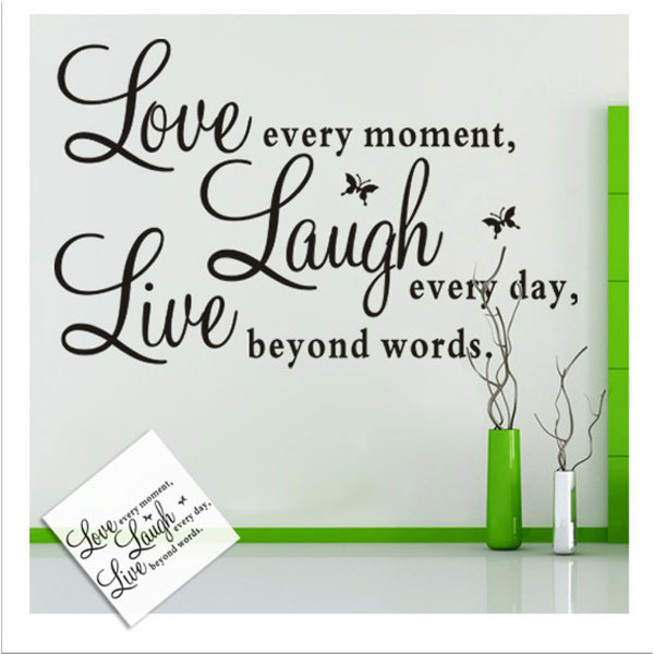 Decal Trang Trí Chữ Love Laungh Live